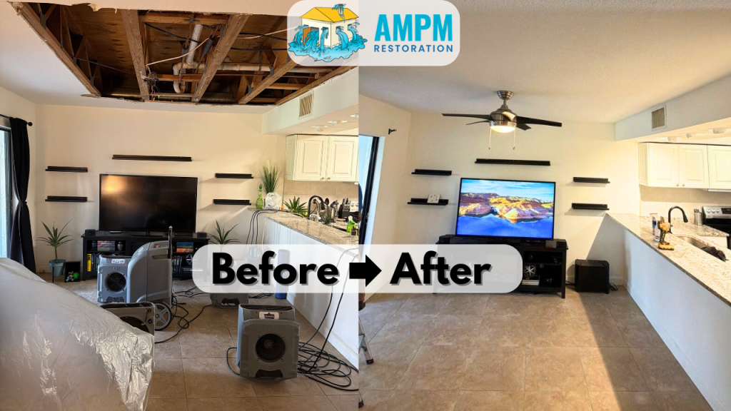 Water Damaged Ceiling Leak Repair