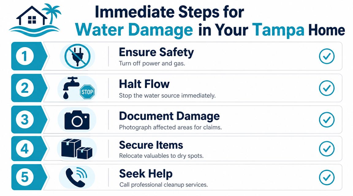 Immediate Steps for Water Damage in Your Tampa Home