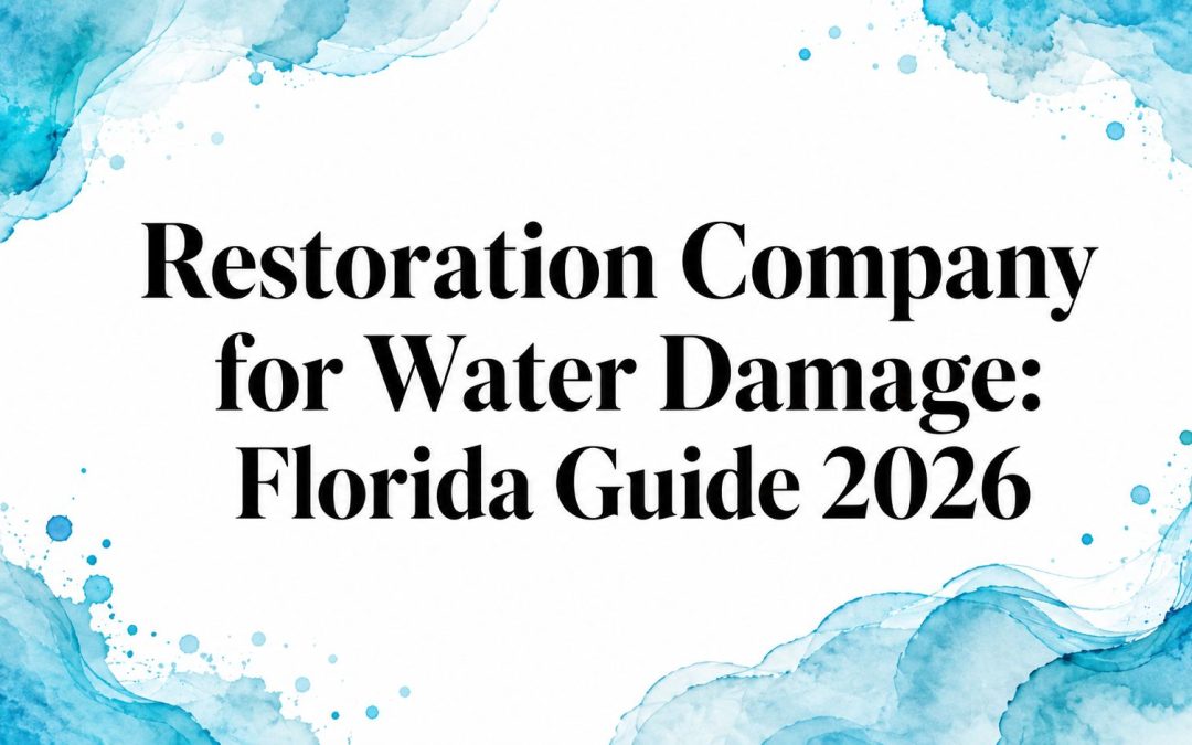 Restoration Company for Water Damage: Florida Guide 2026