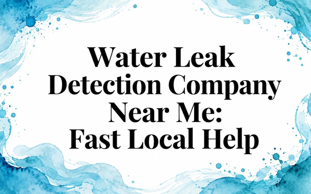 Water Leak Detection Company Near Me: Fast Local Help