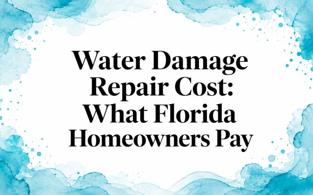 Water Damage Repair Cost: What Florida Homeowners Pay
